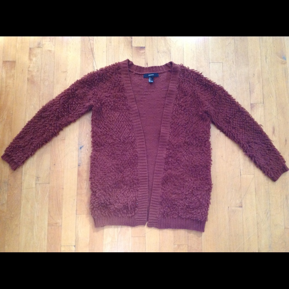 Forever 21 Brown Cozy Cardigan Sweater Size Small